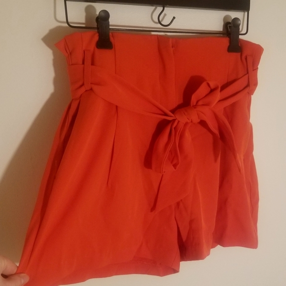 NEW Dynamite red/orange paper bag shorts - Picture 1 of 5